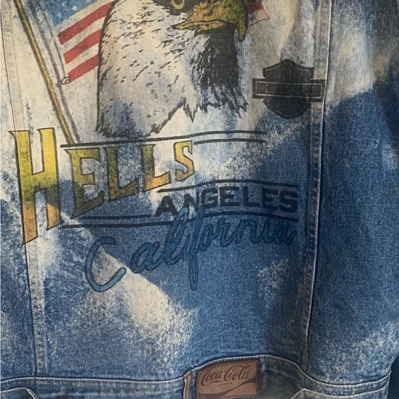 THE LAUNDRY ROOM BORN IN THE USA / HELLS ANGELS / HARLEY DAVIDSON DENIM JACKET - Picture 12 of 15